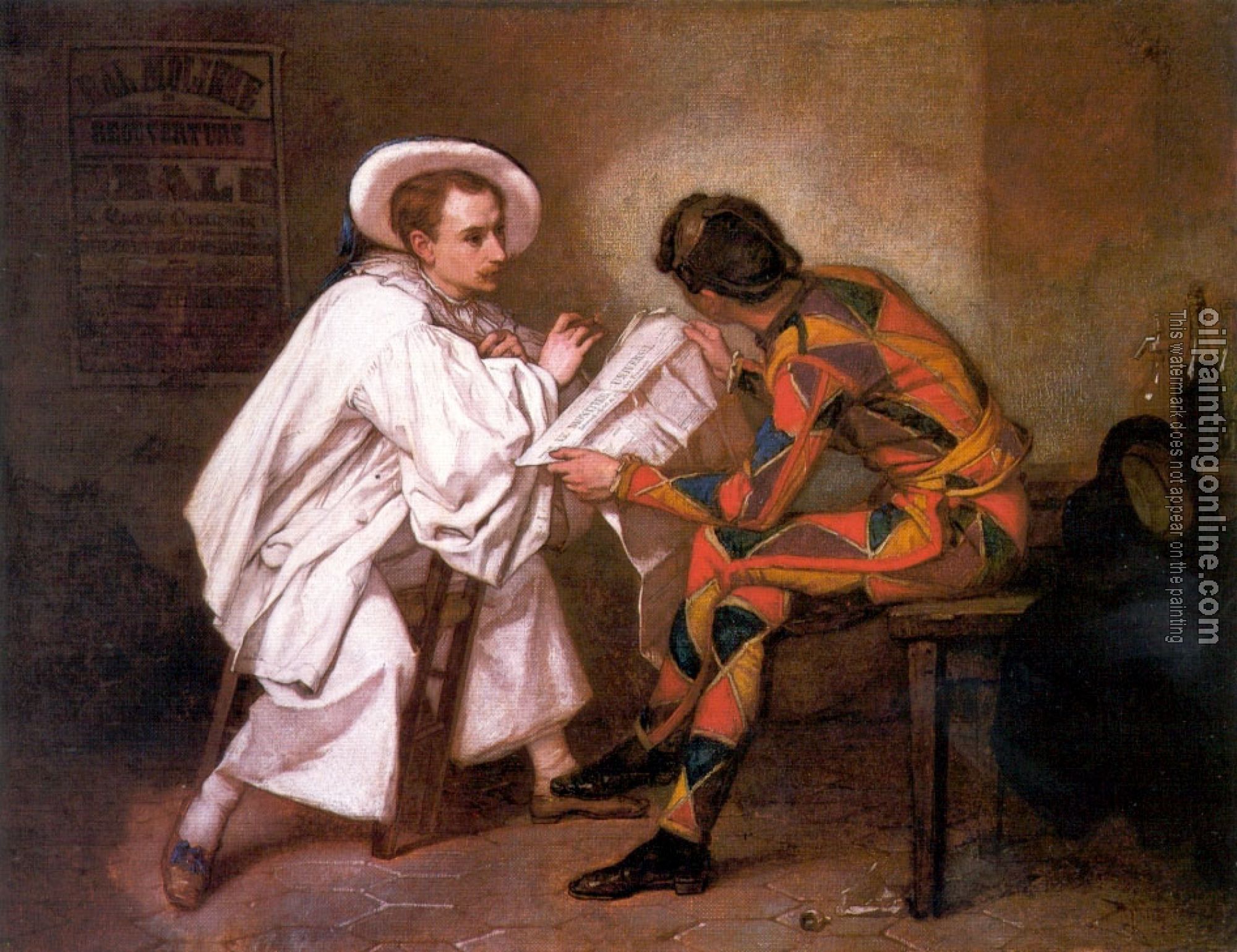 Thomas Couture - Harlequin and Pierrot